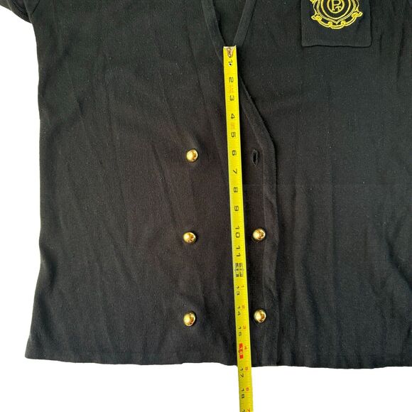 Pappagallo Navy Blue Cardigan Embroidered Chest Pocket Size XL - Picture 10 of 11